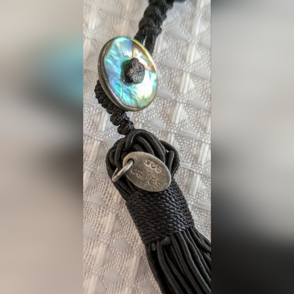 Chunky and bold Sajen MOP/Abalone bead Runway Statement necklace - Picture 6 of 7